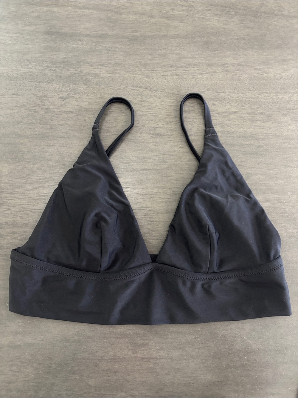 aerie Black Triangle Longline Swim Bikini Top Size Medium
